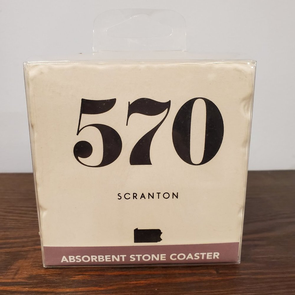 New Art Absorbent Stone Coasters Scranton PA Pennsylvania 570 Area Code Set of 4